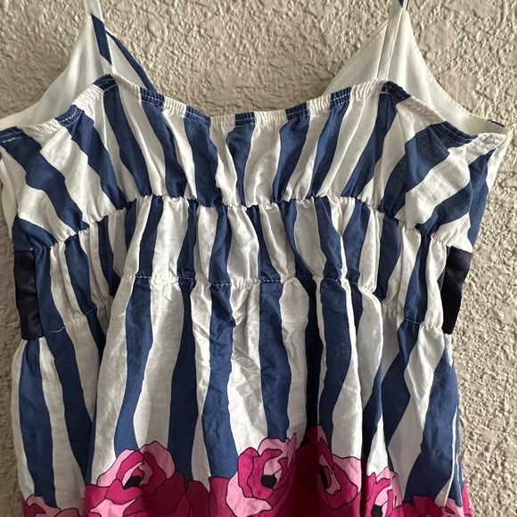 Vtg Babydoll Top Womens S Blue Striped Coquette Y2K Soft Girl Fairy Club - Picture 7 of 9